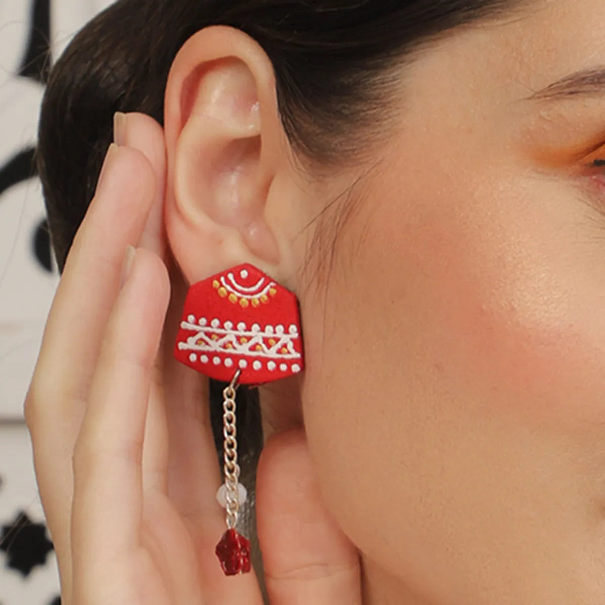 Mini Classic Multi Color Hand Painted Stud (Earrings) HP-ER-234