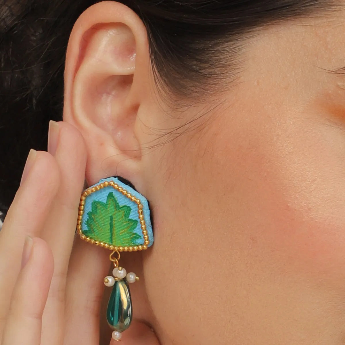 Reni Mini Classic Blue Handmade Stud (Earrings) HP-ER-