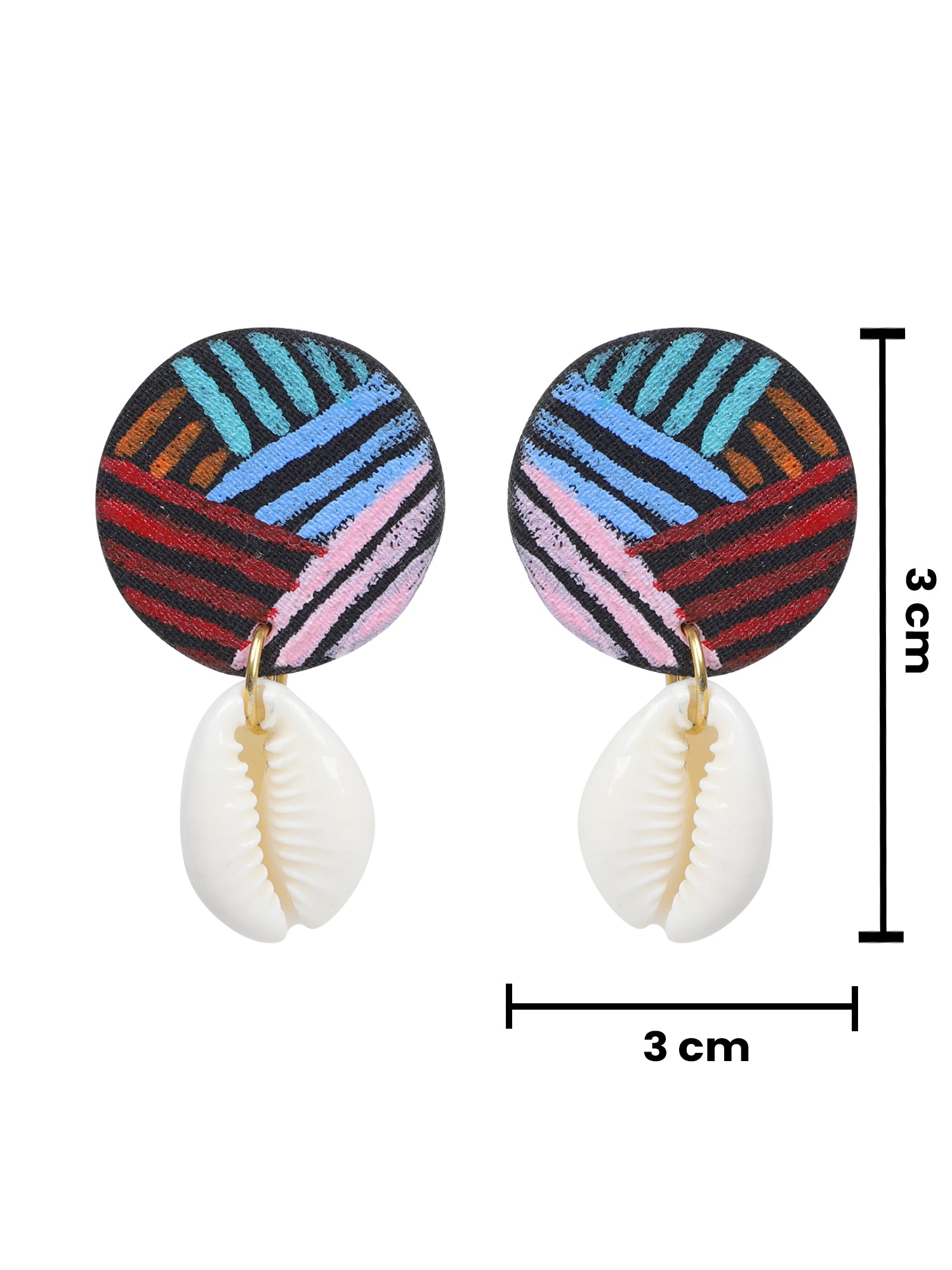Mini Classic Multi Color Hand Painted Stud (Earrings) HP-ER-225