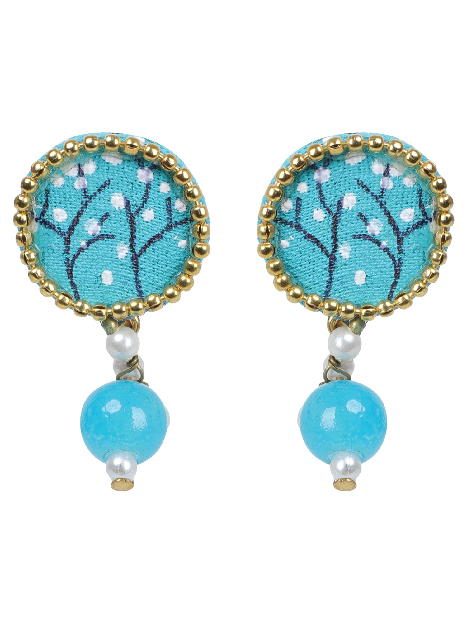 Coin Mini Classic Blue Handmade Stud (Earrings) HP-ER-
