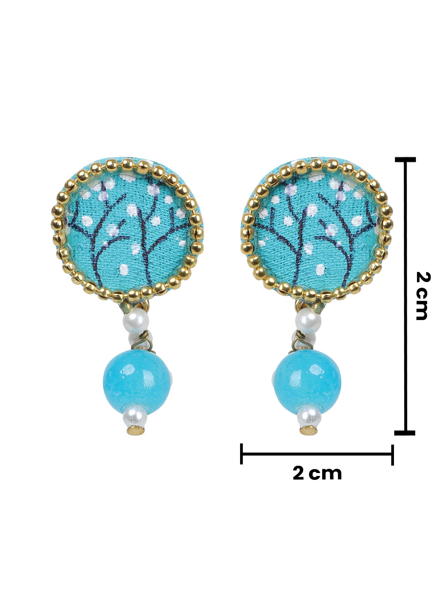 Coin Mini Classic Blue Handmade Stud (Earrings) HP-ER-