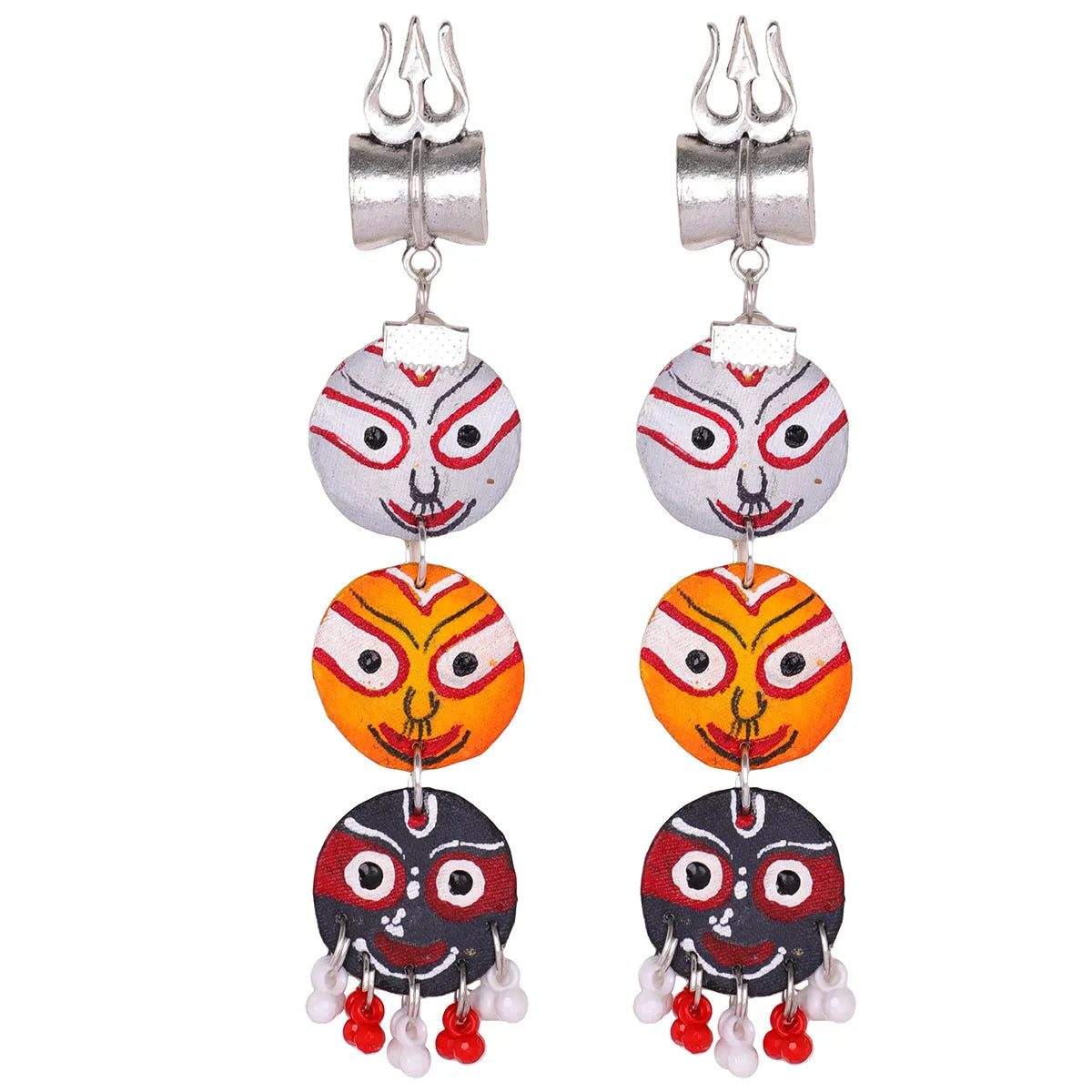 Trio Jagannath Traditional Multi Color Hand Painted Drop (Earrings) HP-ER-158