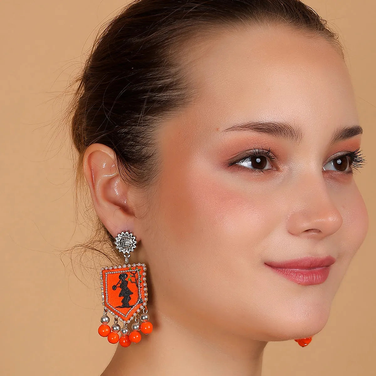 Bali Modern Multi Color Hand Painted Drop (Earrings) HP-ER-018