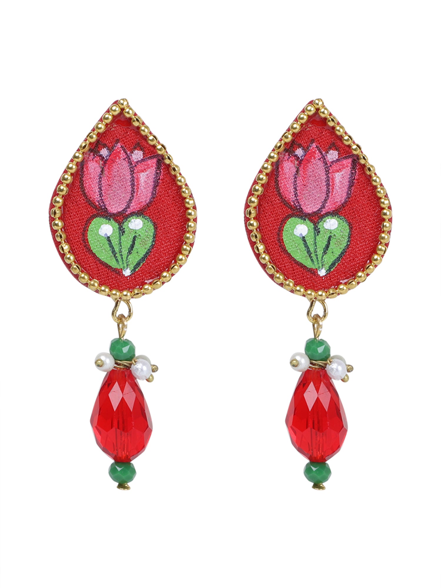 Petal Mini Classic Red Handmade Stud (Earrings) HP-ER-