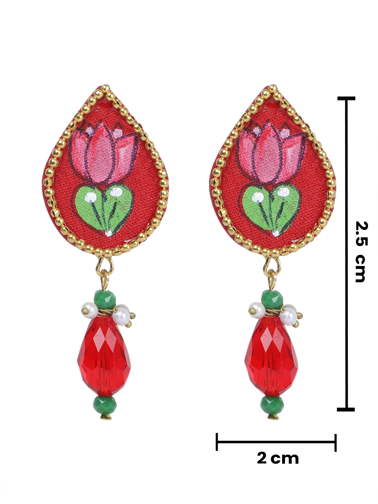 Petal Mini Classic Red Handmade Stud (Earrings) HP-ER-
