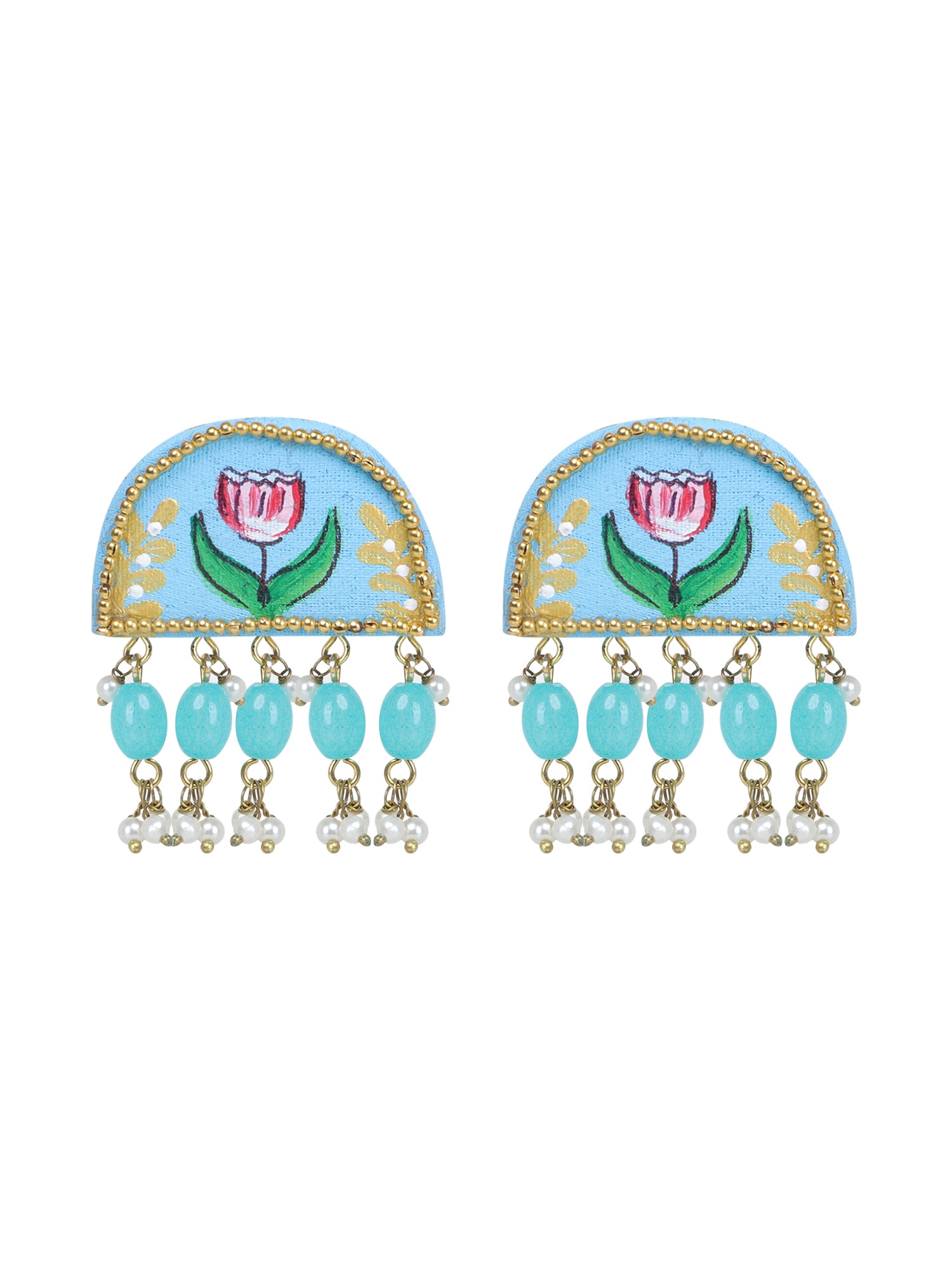 Mini Classic Multi Color Hand Painted Stud (Earrings) HP-ER-133