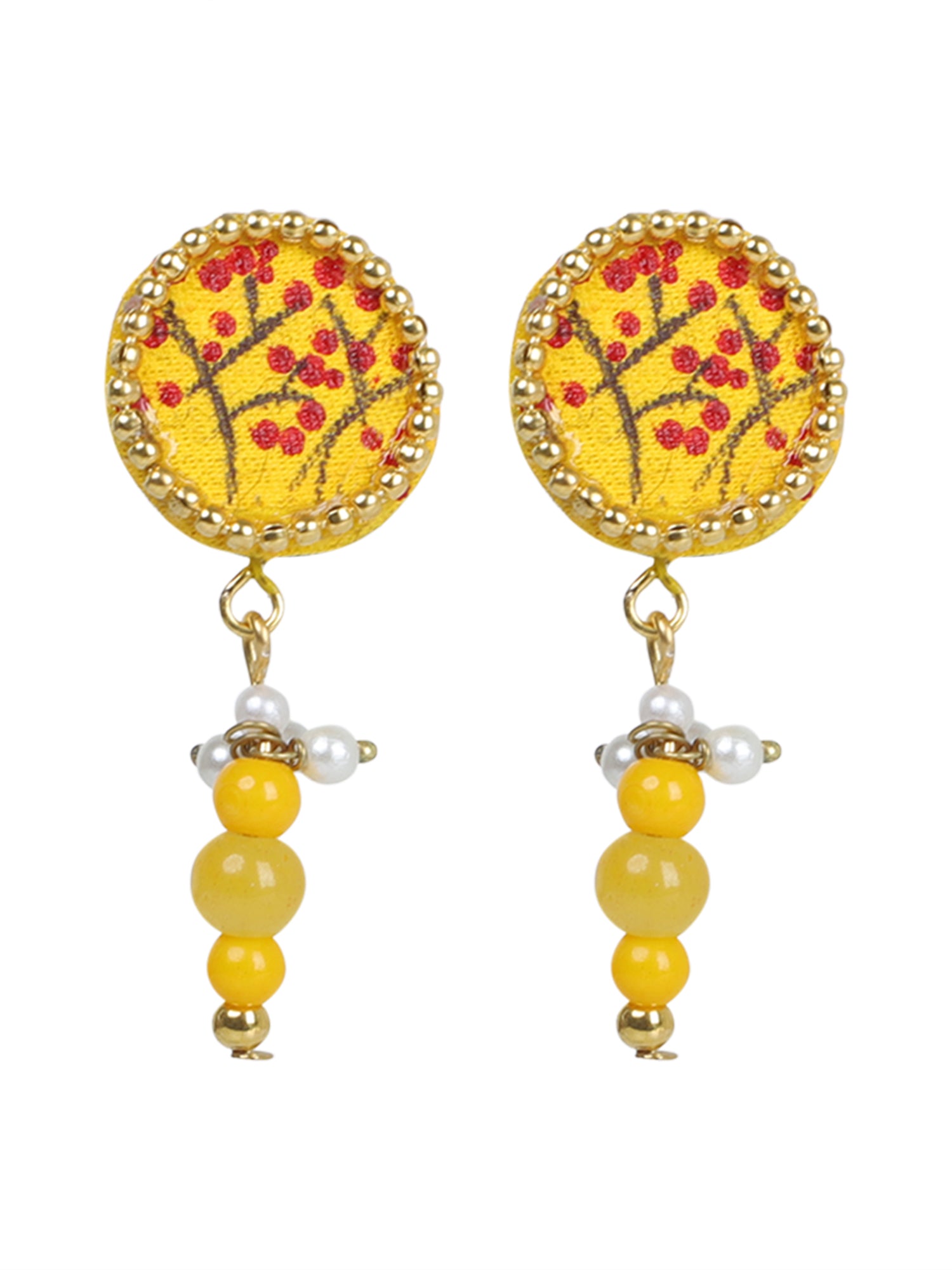 Coin Mini Classic Haldi Yellow Handmade Stud (Earrings) HP-ER-