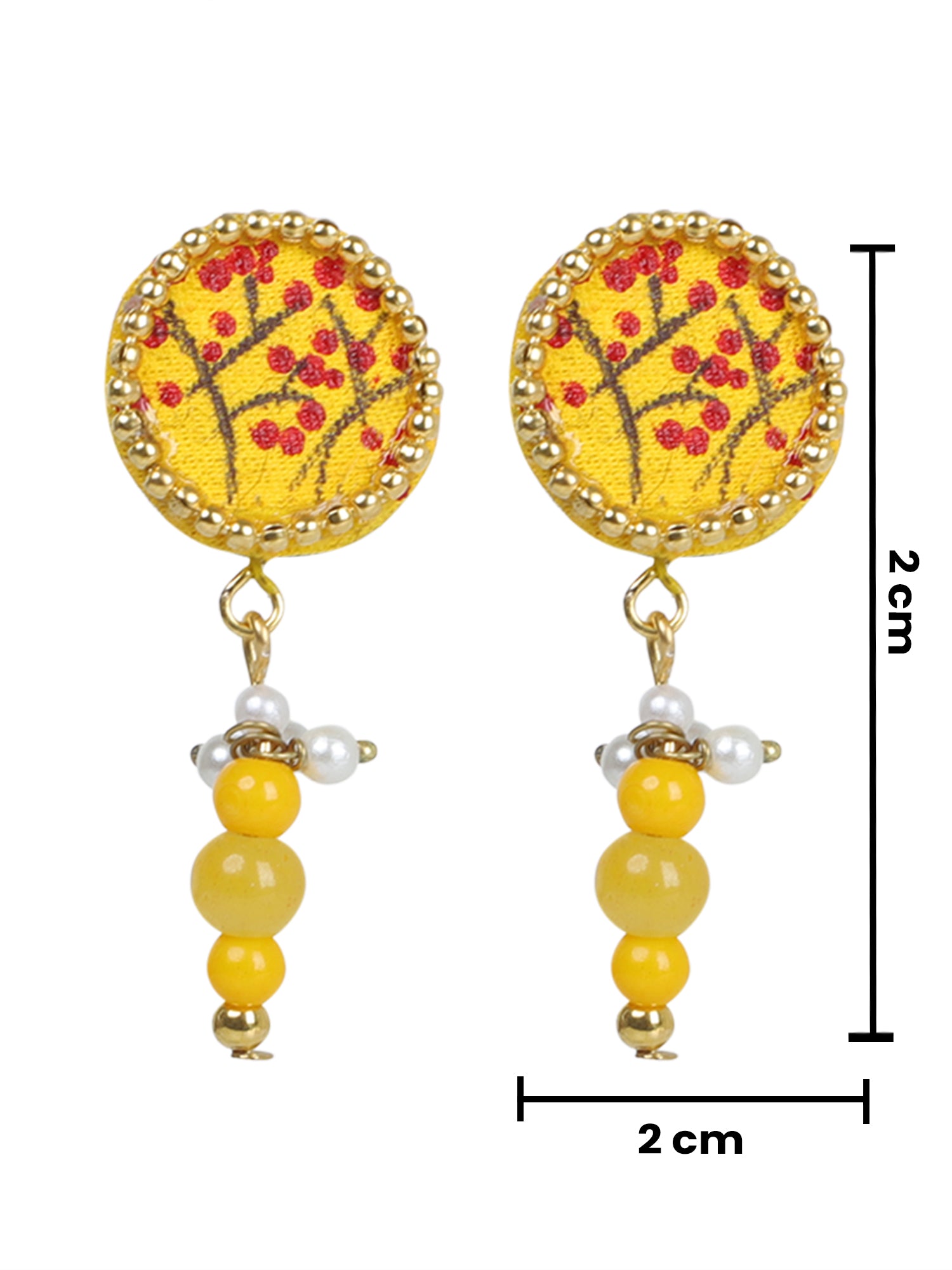 Coin Mini Classic Haldi Yellow Handmade Stud (Earrings) HP-ER-