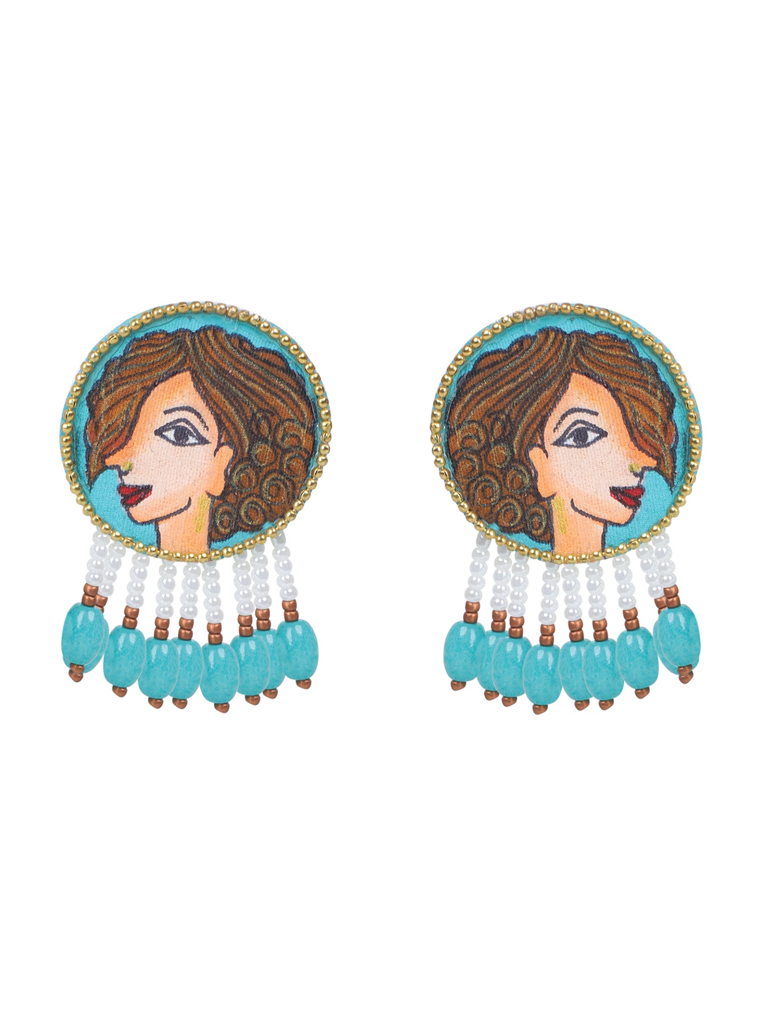 Mini Classic Multi Color Hand Painted Stud (Earrings) HP-ER-104