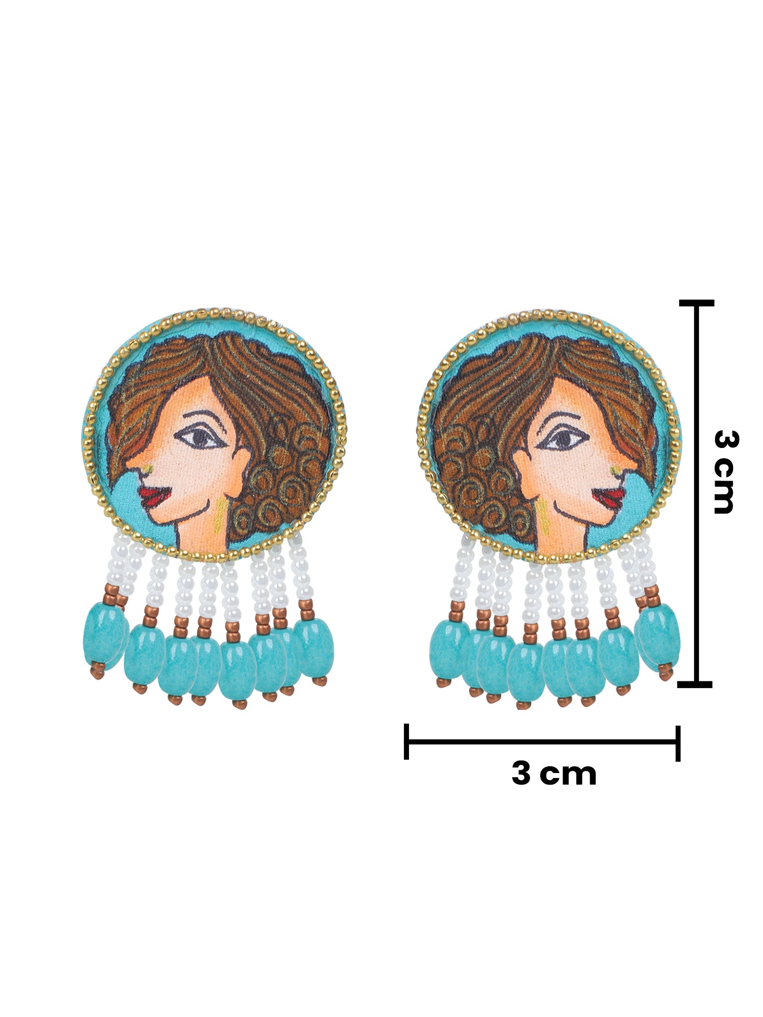 Mini Classic Multi Color Hand Painted Stud (Earrings) HP-ER-104
