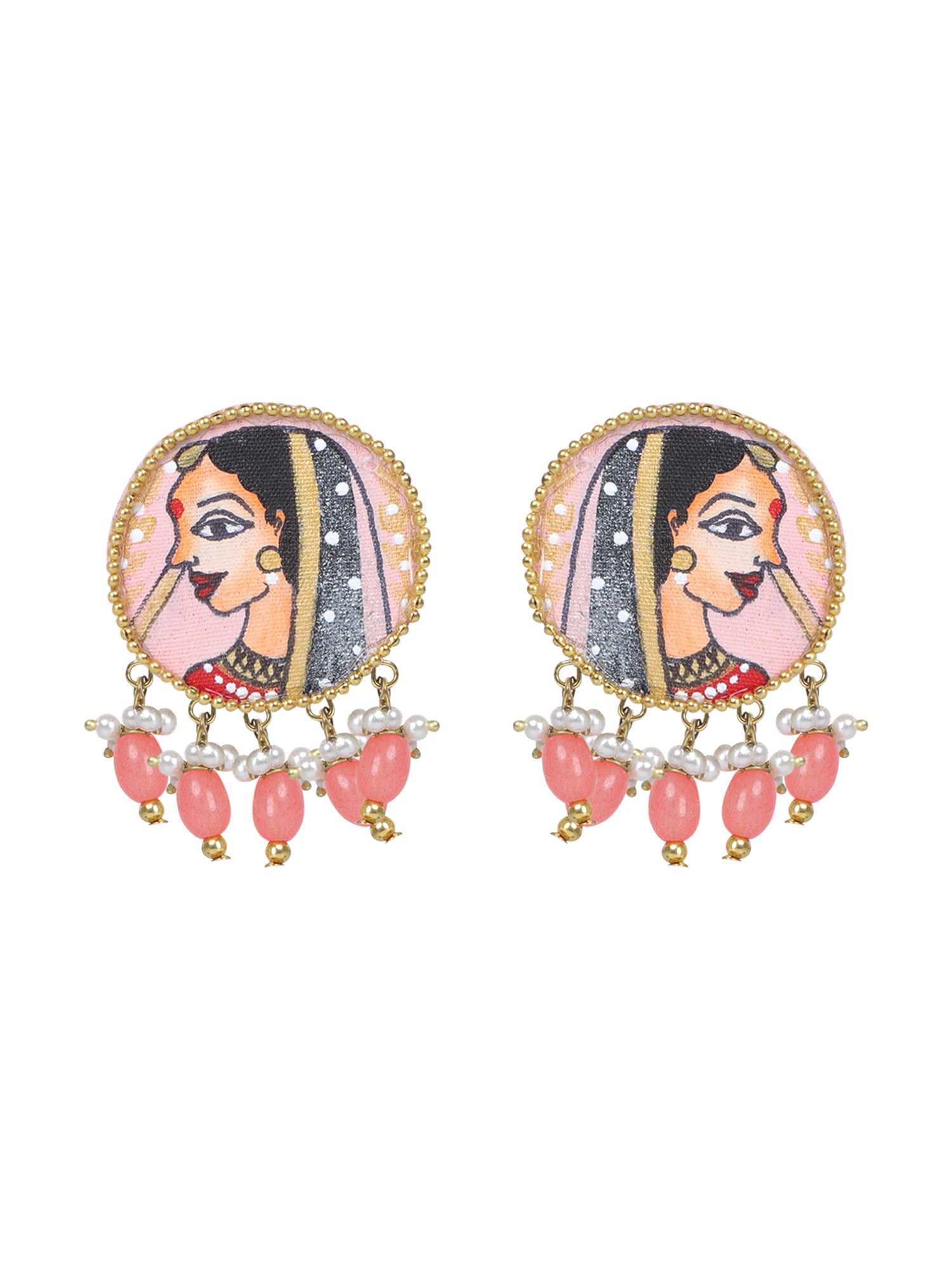 Mini Classic Multi Color Hand Painted Stud (Earrings) HP-ER-106