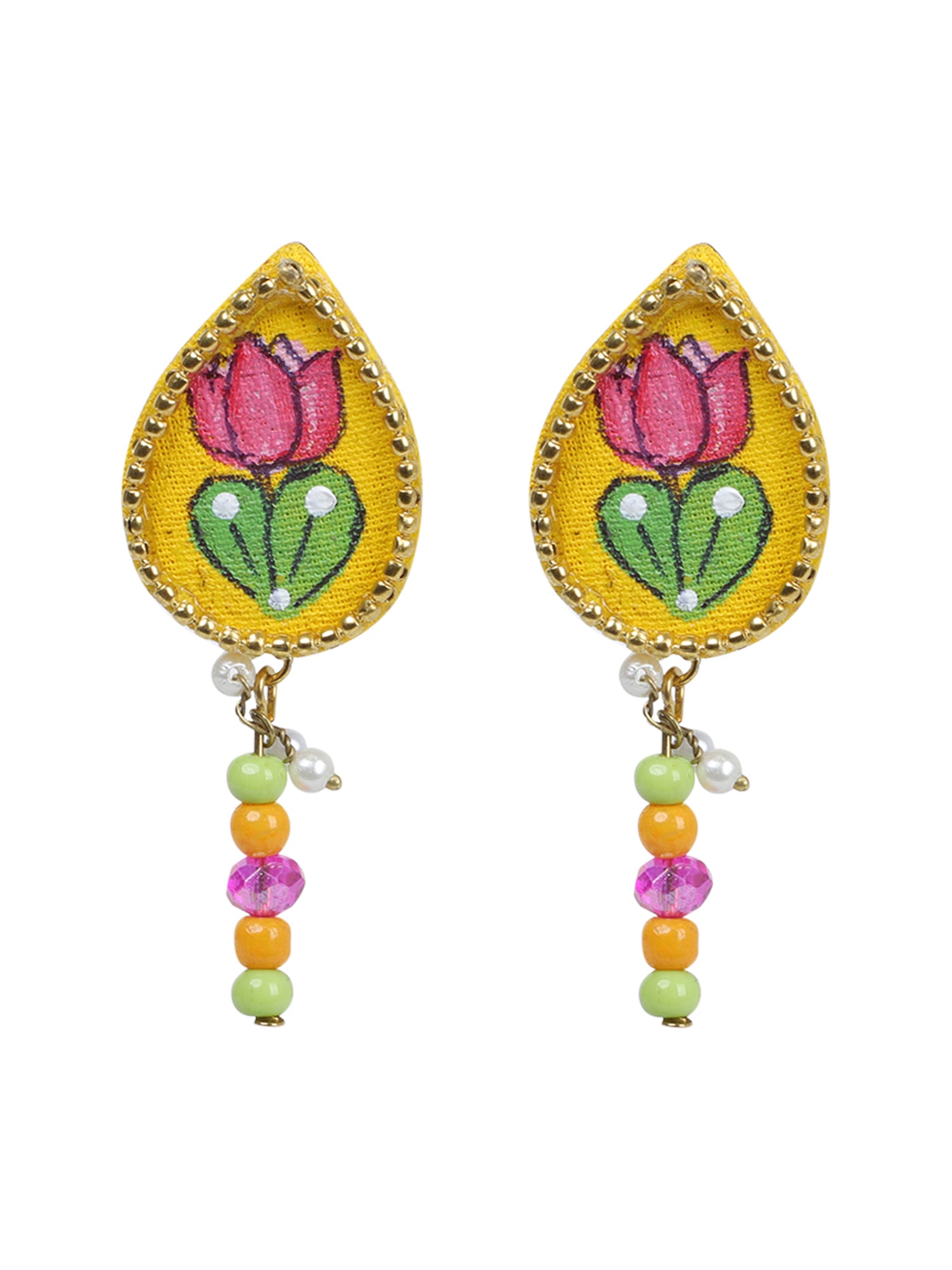 Petal Mini Classic Haldi Yellow Handmade Stud (Earrings) HP-ER-