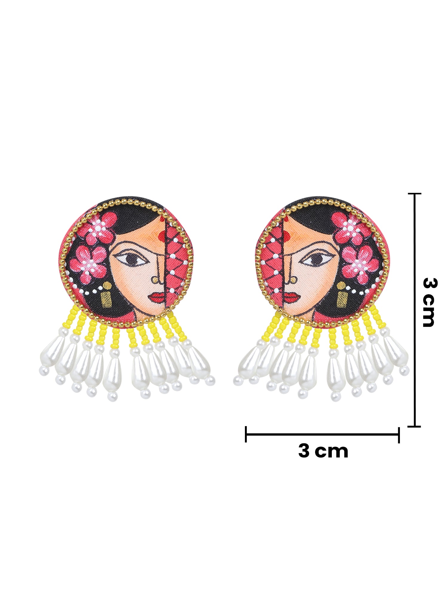 Mini Classic Multi Color Hand Painted Stud (Earrings) HP-ER-113