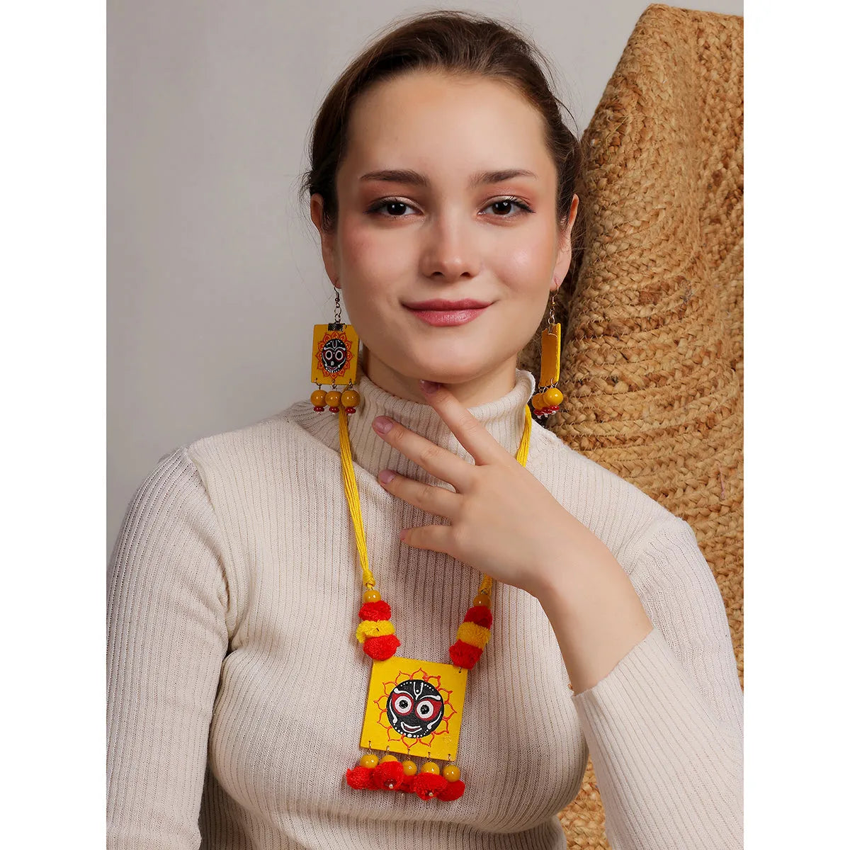 Deva Puri Jagannath Traditional Multi Color Hand Painted (Necklace Set) HP-NP-