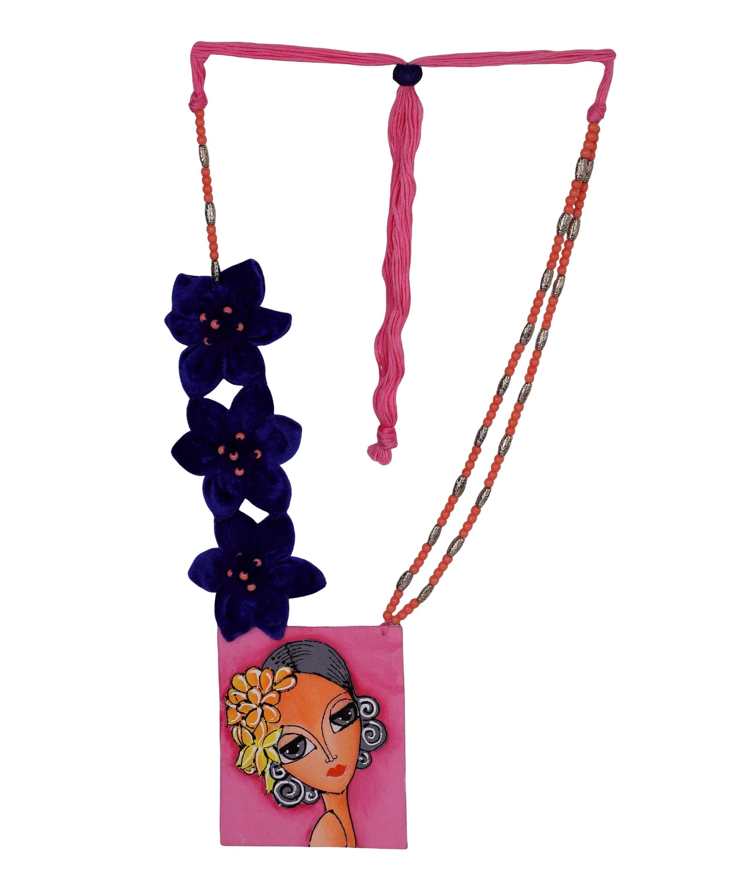 Jiera Bohemian Multi Color Hand Painted (Necklace) HP-NP-047 - KHOJ.CITY