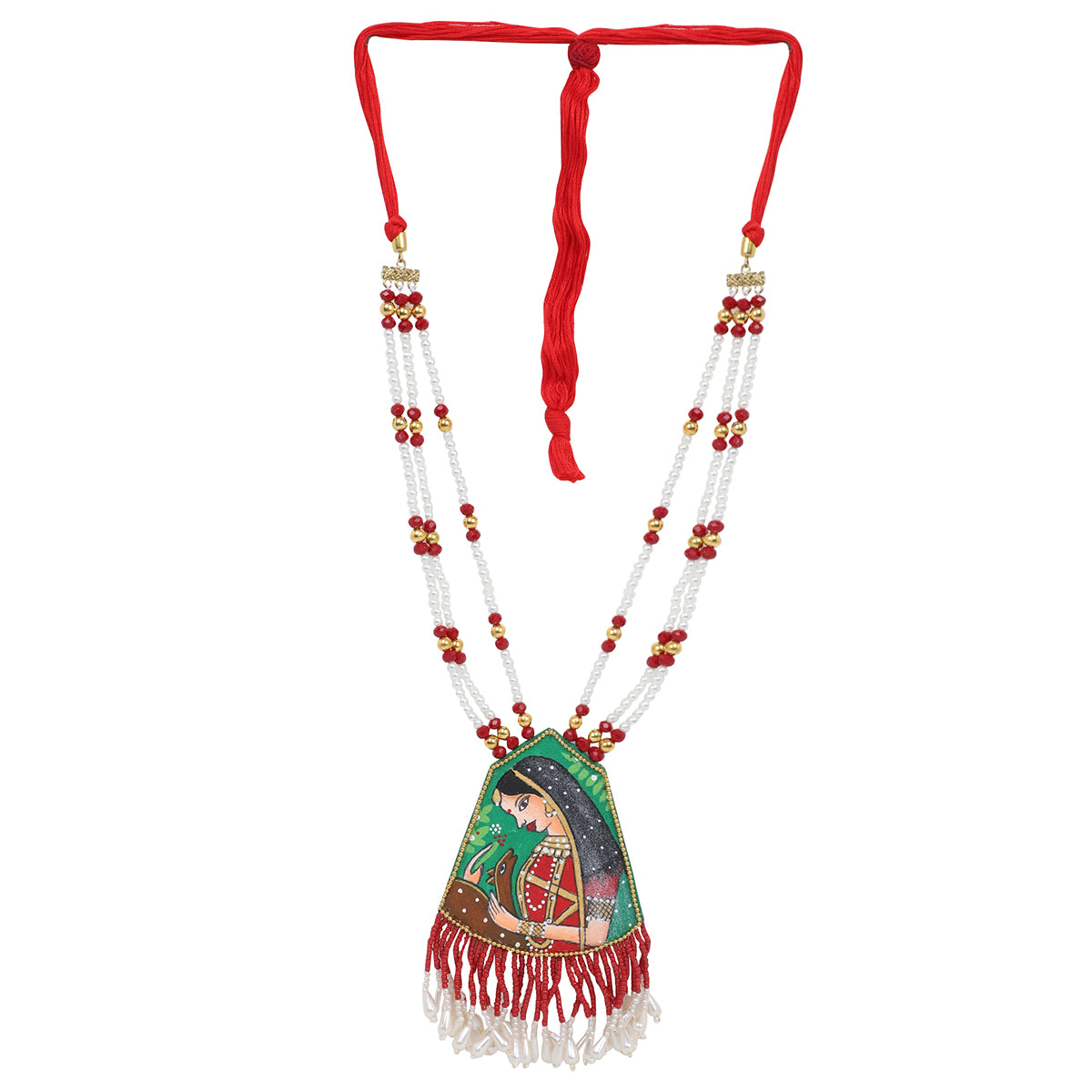 Mithila Red Classic Multi Color Handmade (Necklace set) HP-NP