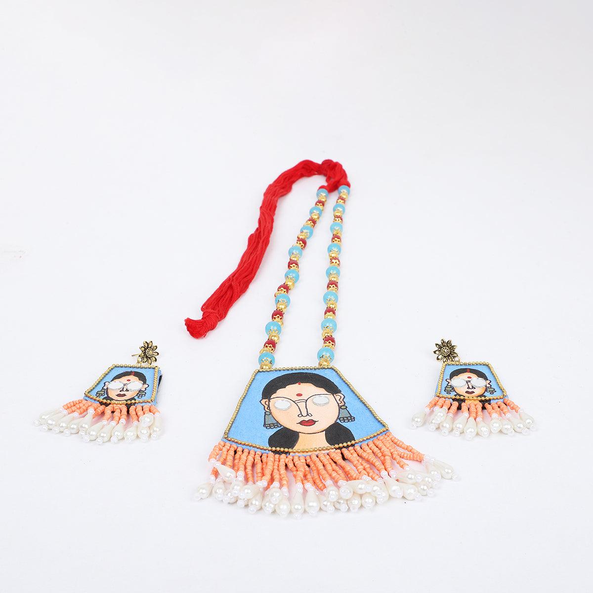 Darpan Bohemian Blue Handmade (Necklace set) HP-NP