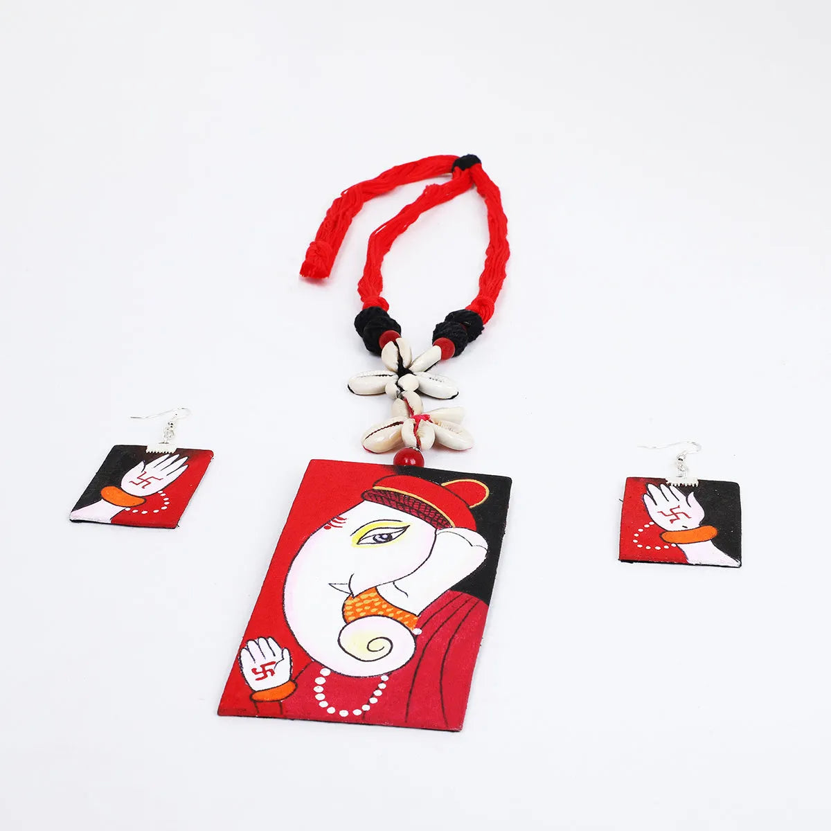 Lambodar Mumbai cha Ganesha Traditional Multi Color Handmade (Necklace set) HP-NP