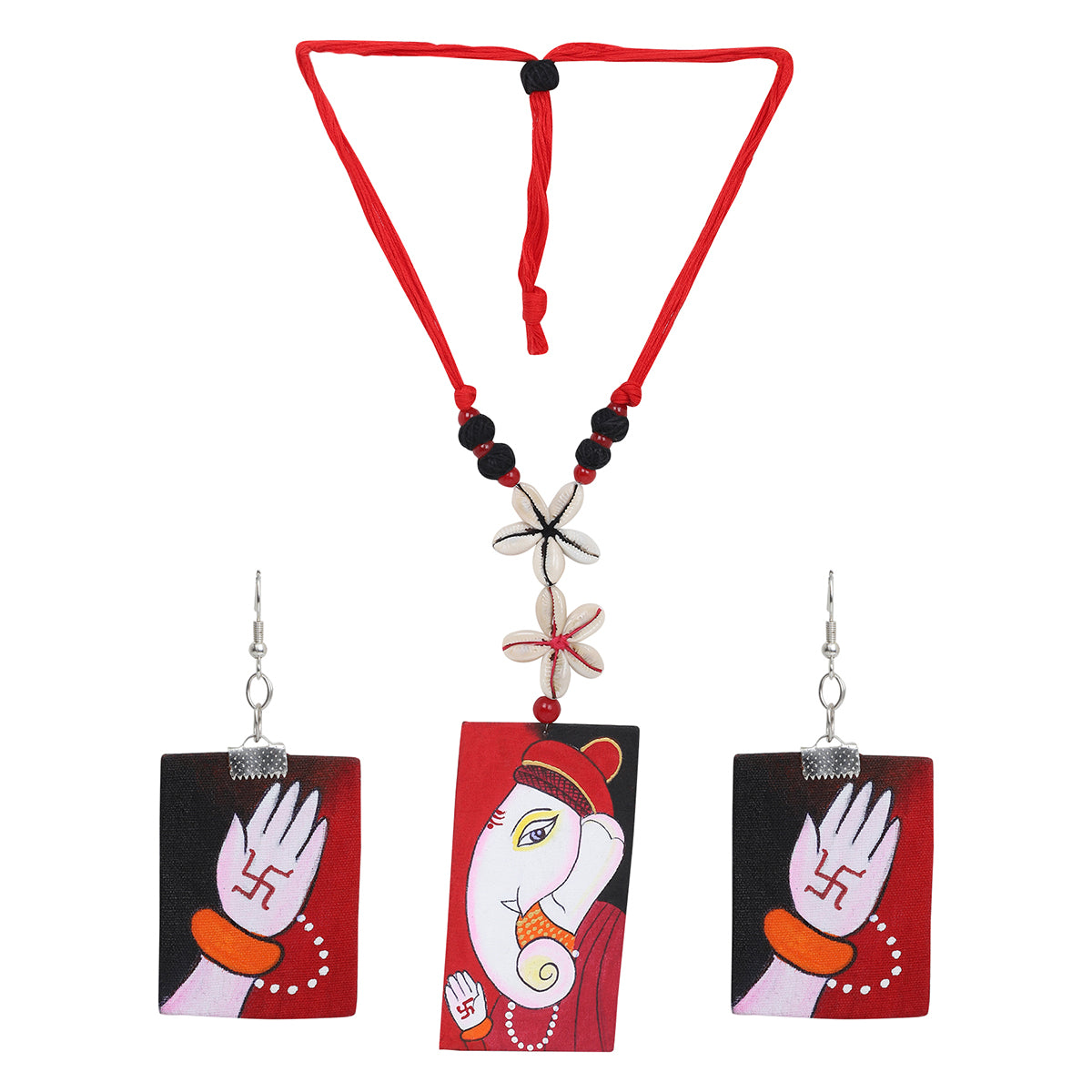 Lambodar Mumbai cha Ganesha Traditional Multi Color Handmade (Necklace set) HP-NP