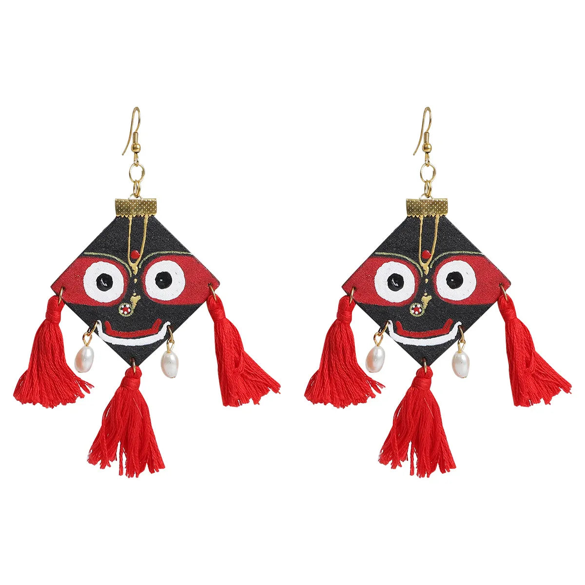 Hari Jagannath Traditional Multi Color Hand Painted Drop (Earrings) HP-ER-153