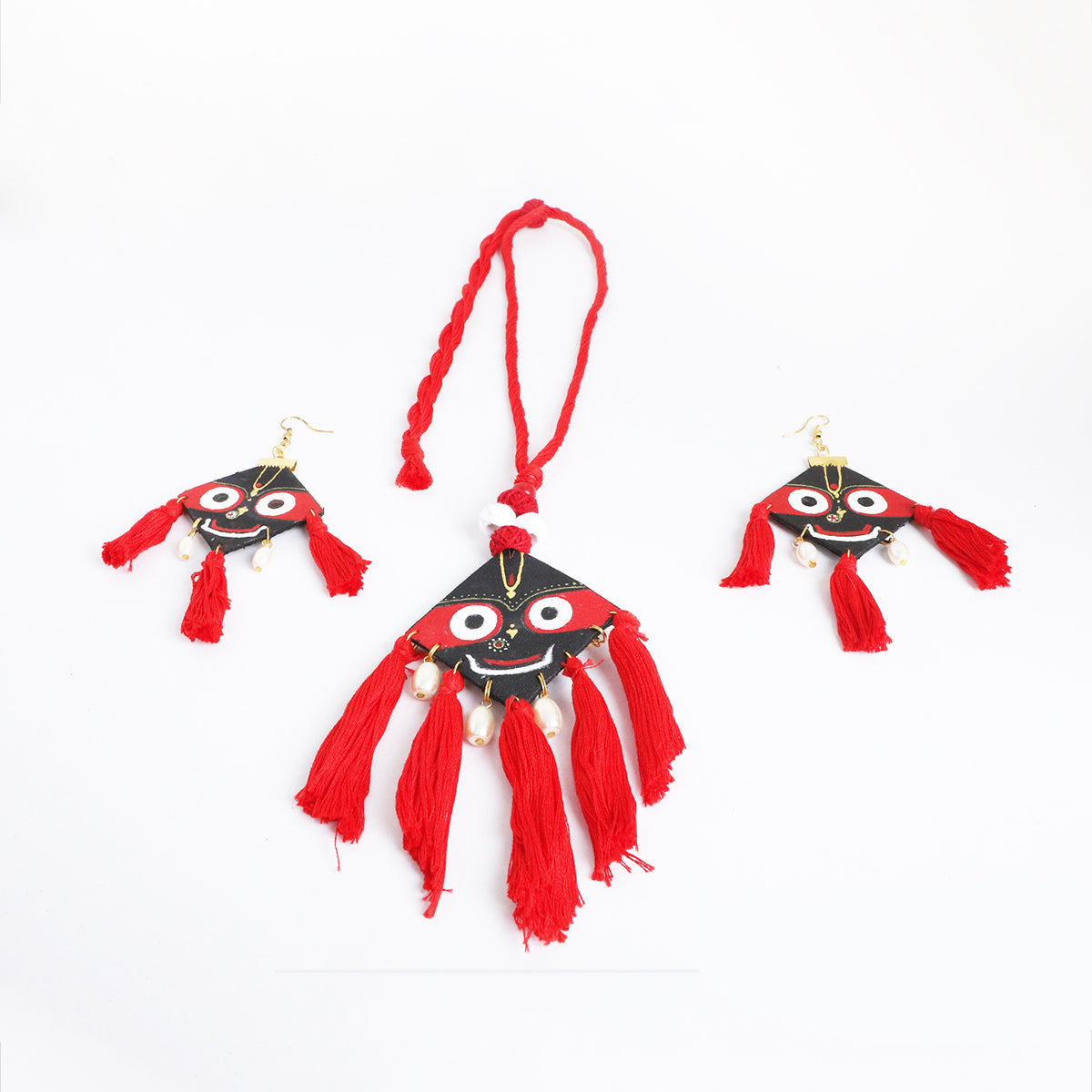 Hari Jagannath Traditional Red Handmade (Necklace set) HP-NP