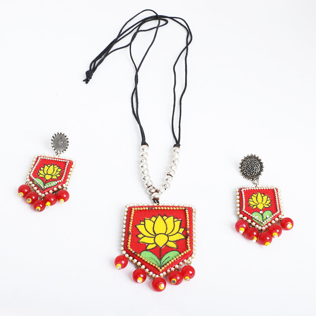 Braze Bohemian Red Handmade (Necklace set ) HM-NP-
