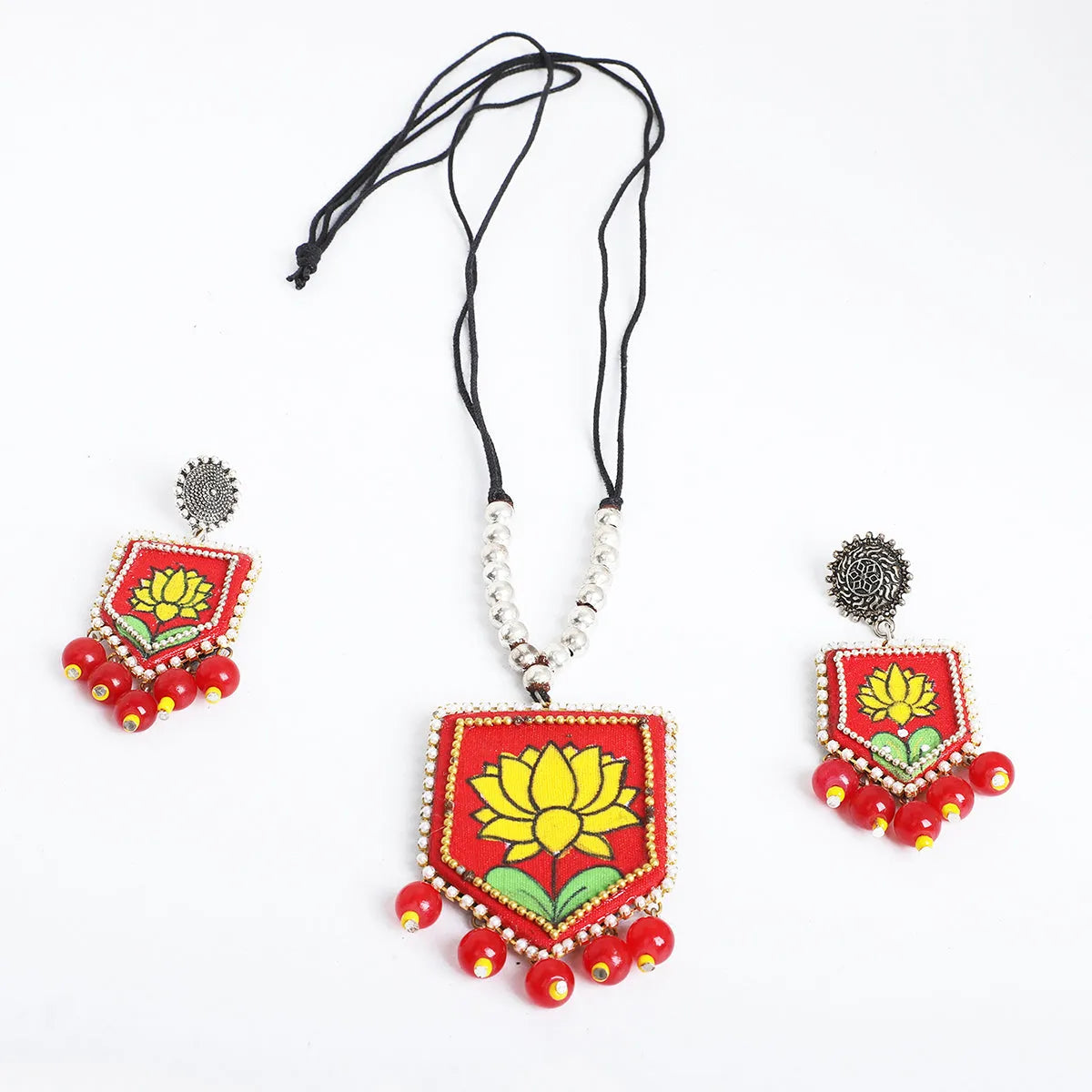 Braze Bohemian Red Handmade (Necklace set ) HM-NP-