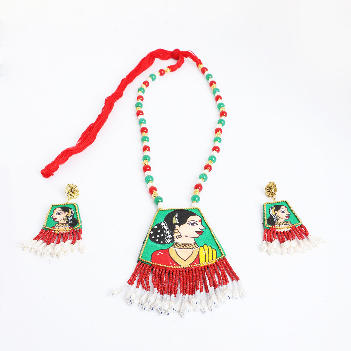 Padmini Classic Green Hand Painted (Necklace set) HP-NP