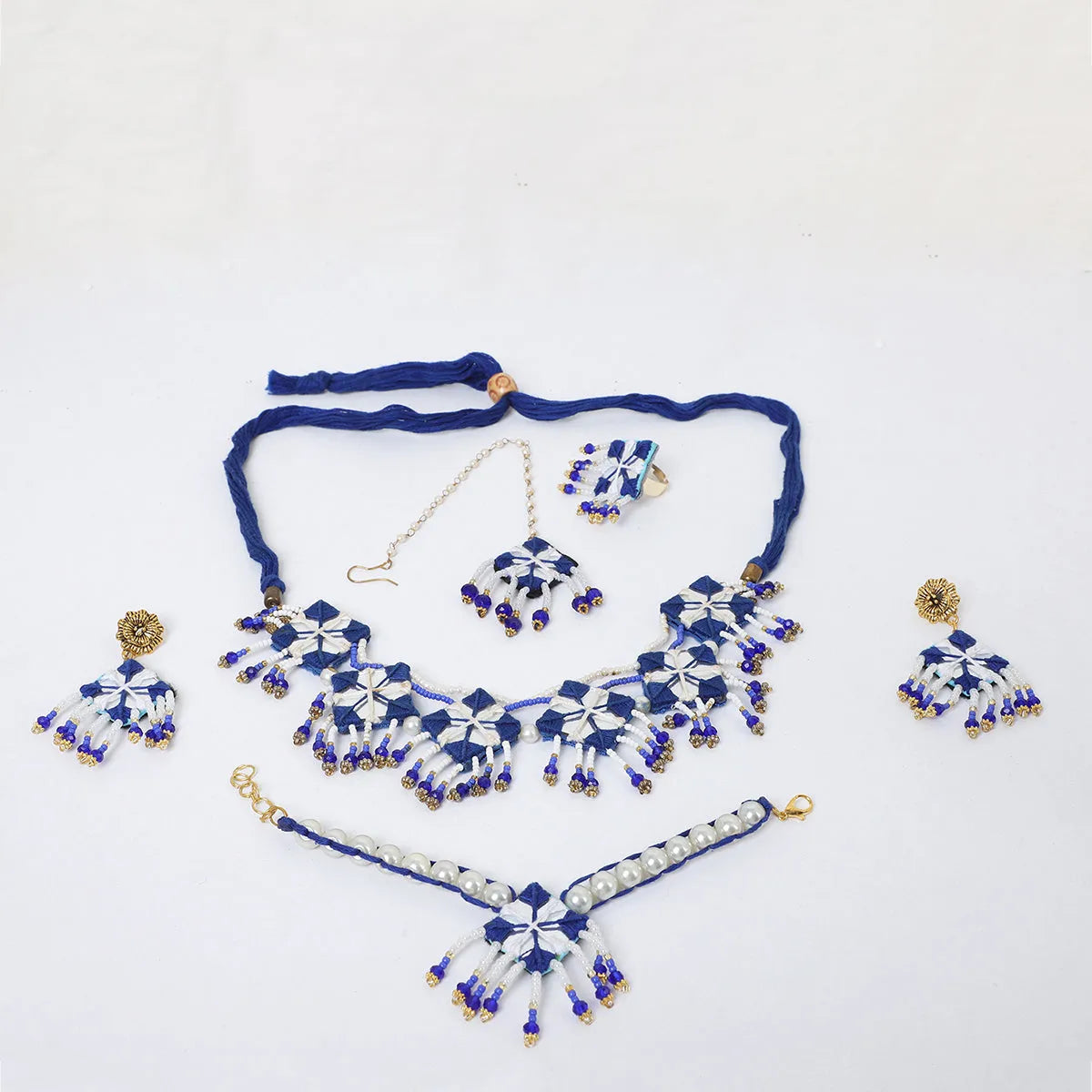 Nivi Mirror Classic Blue Handmade (Shaadi Set) HM-NP