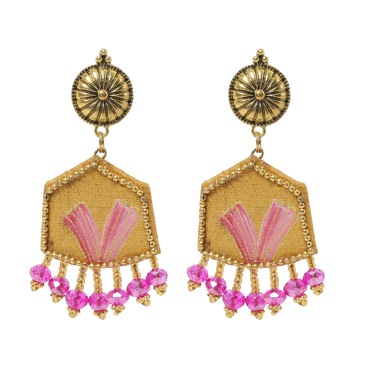 Candy Traditional Multi Color Hand Painted Drop (Earrings) HP-ER-035