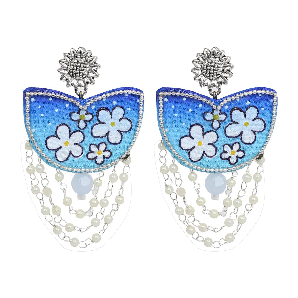 Blossom Traditional Multi Color Hand Painted Drop (Earrings) HP-ER-024