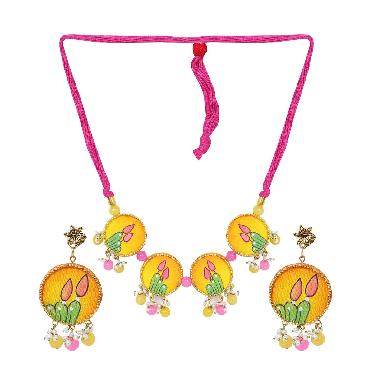 Dusk Traditional Multi Color Hand Painted (Choker set) HP-NP-