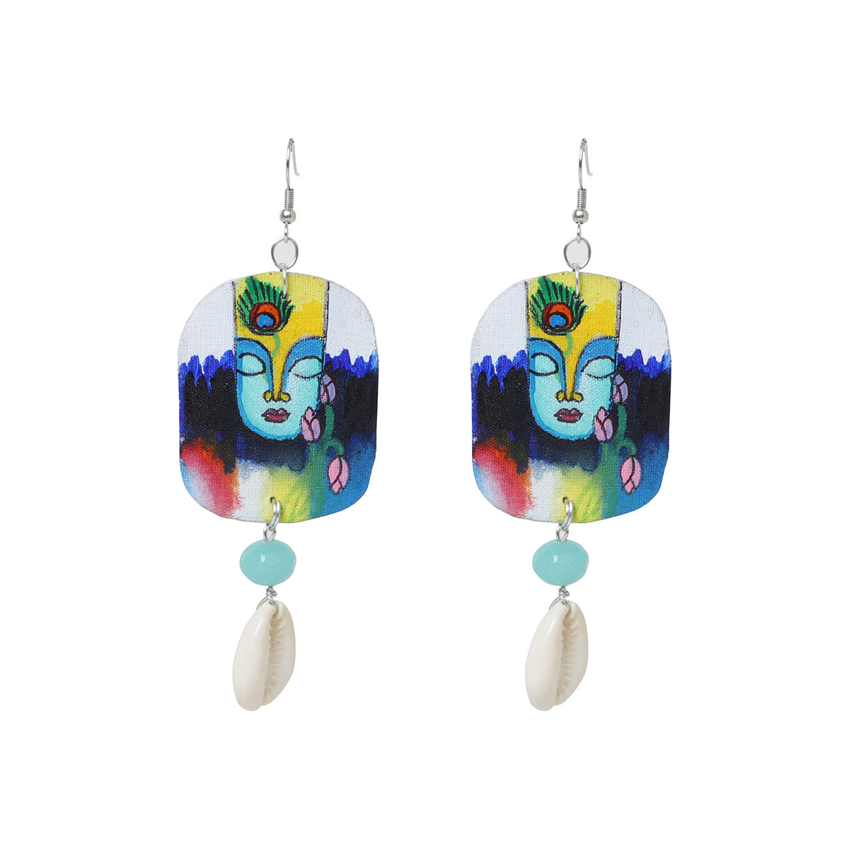 Yog Brij Ke Kanha Traditional Multi Color Hand Painted Drop (Earrings) HP-ER-032