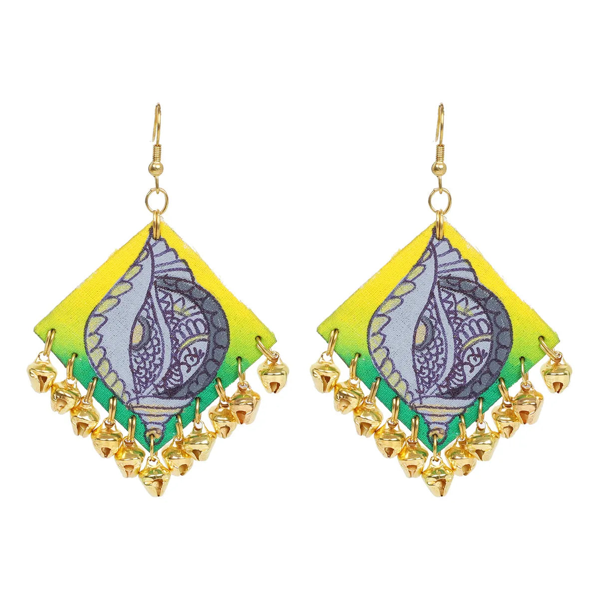 Kaudi Design Traditional Multi Color Hand Painted Drop (Earrings) HP-ER-091