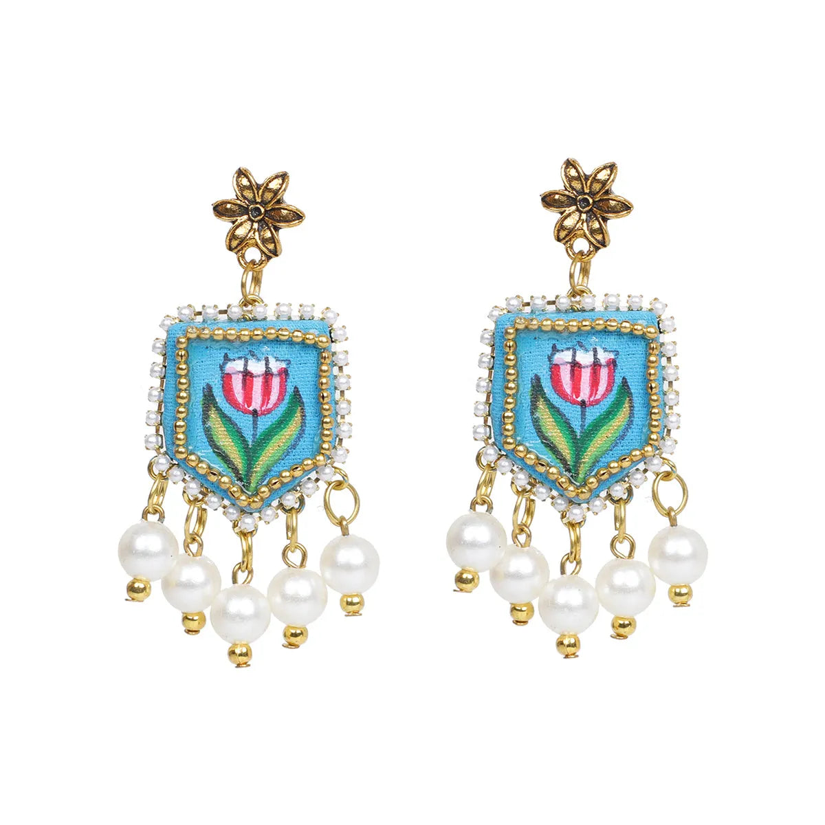 Waffa Classic Blue Handmade Drop (Earrings) HP-ER-