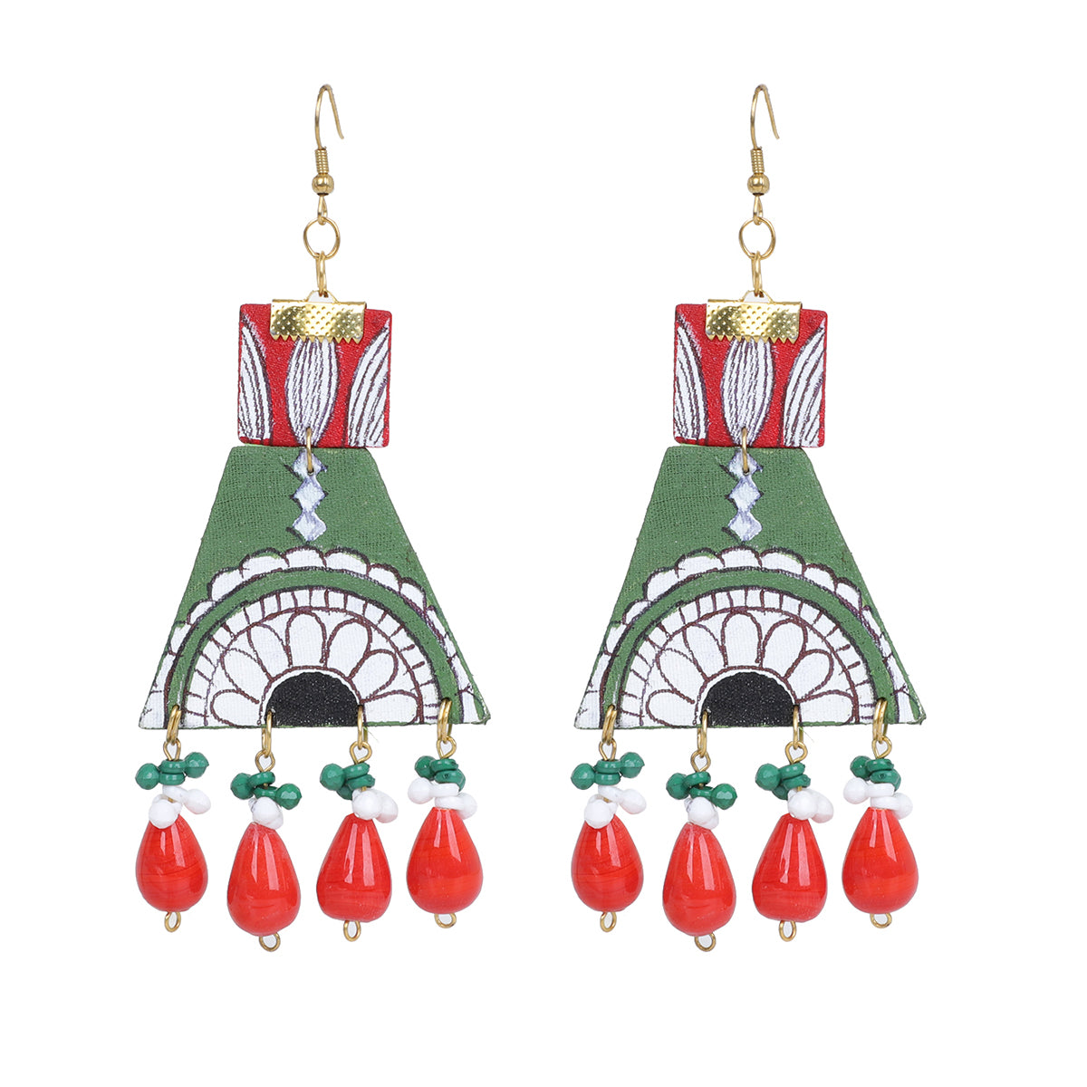 Sorrel Modern Multi Color Hand Painted Drop (Earrings) HP-ER-181