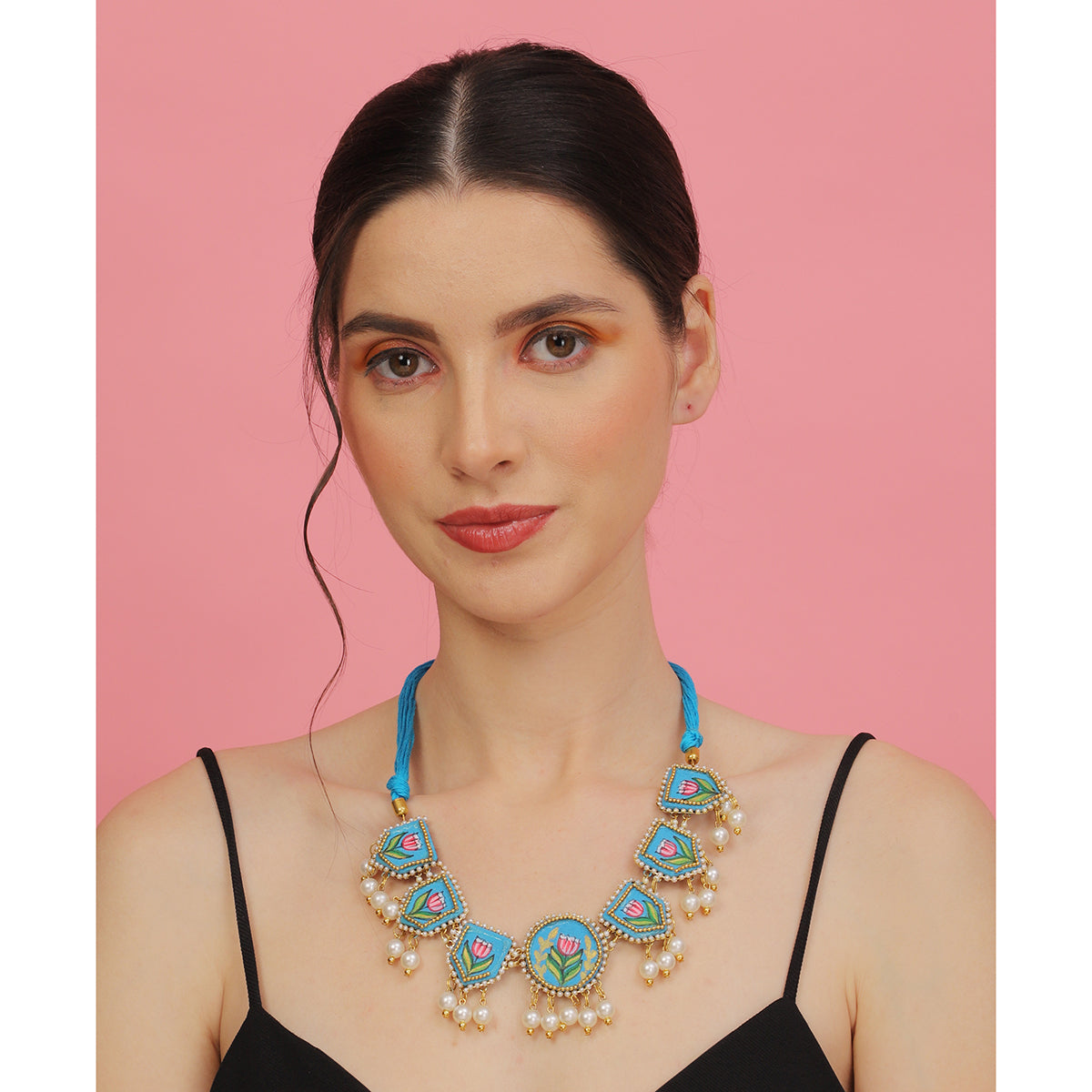 Waffa Classic Blue Hand Painted (Choker Set) HP-NP-114