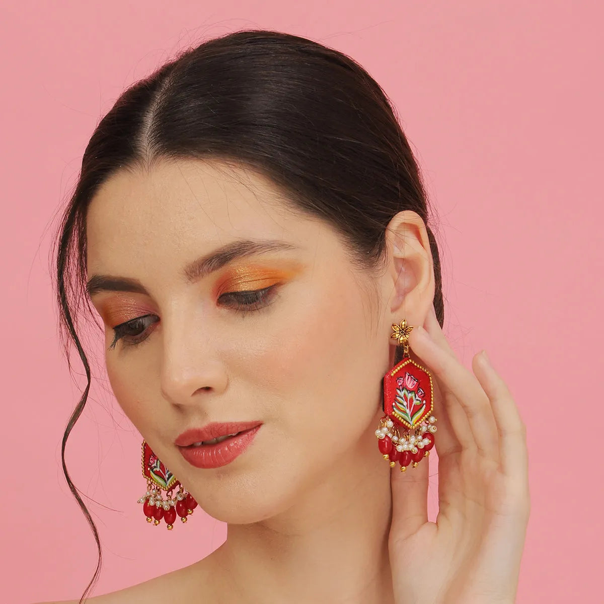 Cherry Classic Hand Painted Drop (Earrings) HP-ER-052