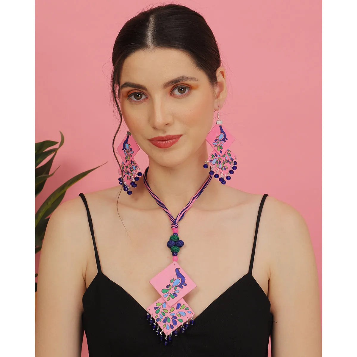 Lilac Classic Multi Color Hand Painted (Necklace Set) HP-NP
