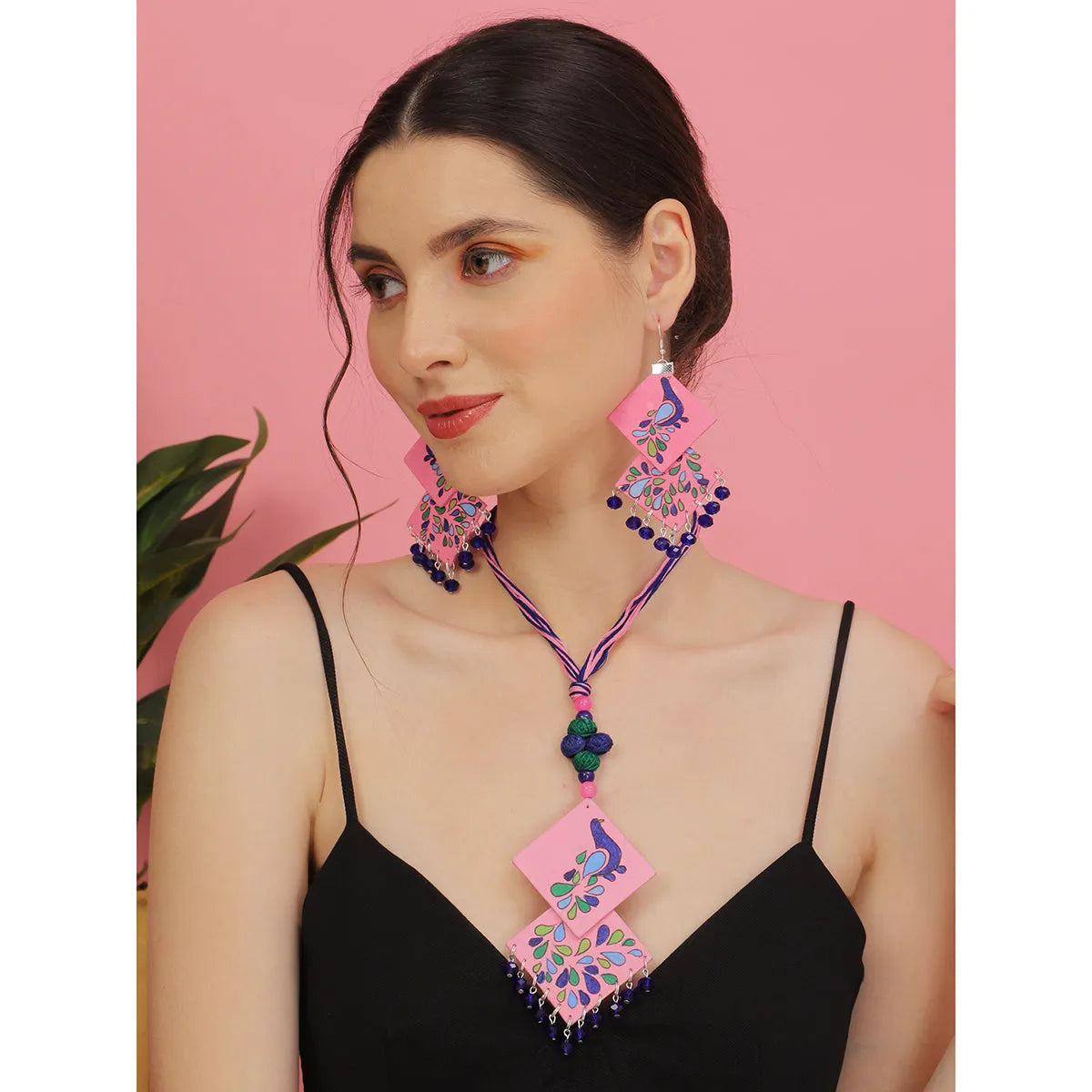 Lilac Classic Multi Color Hand Painted (Necklace Set) HP-NP