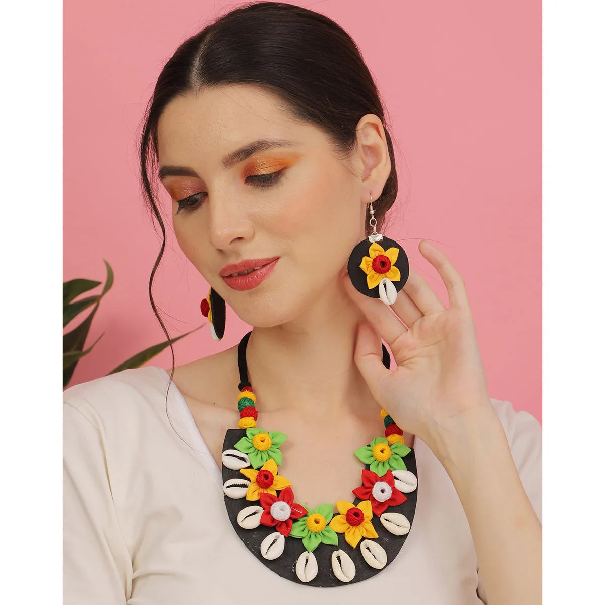 Calla Classic Multi Color Handmade (Necklace set) HM-NP-