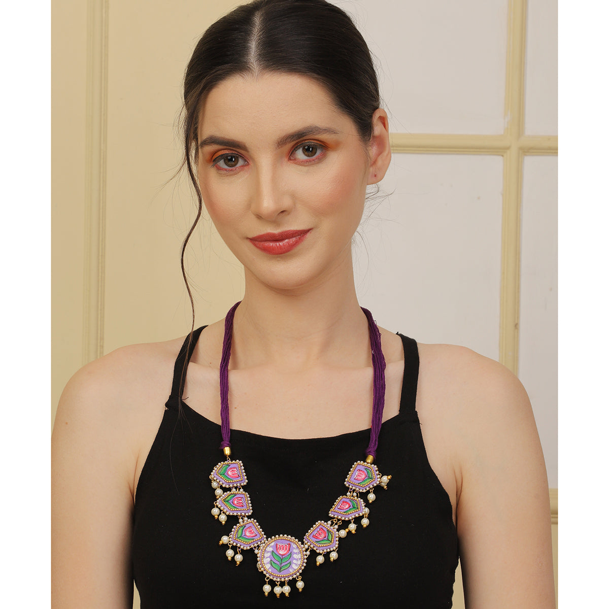 Purply Classic Blue Hand Painted (Choker) HP-NP