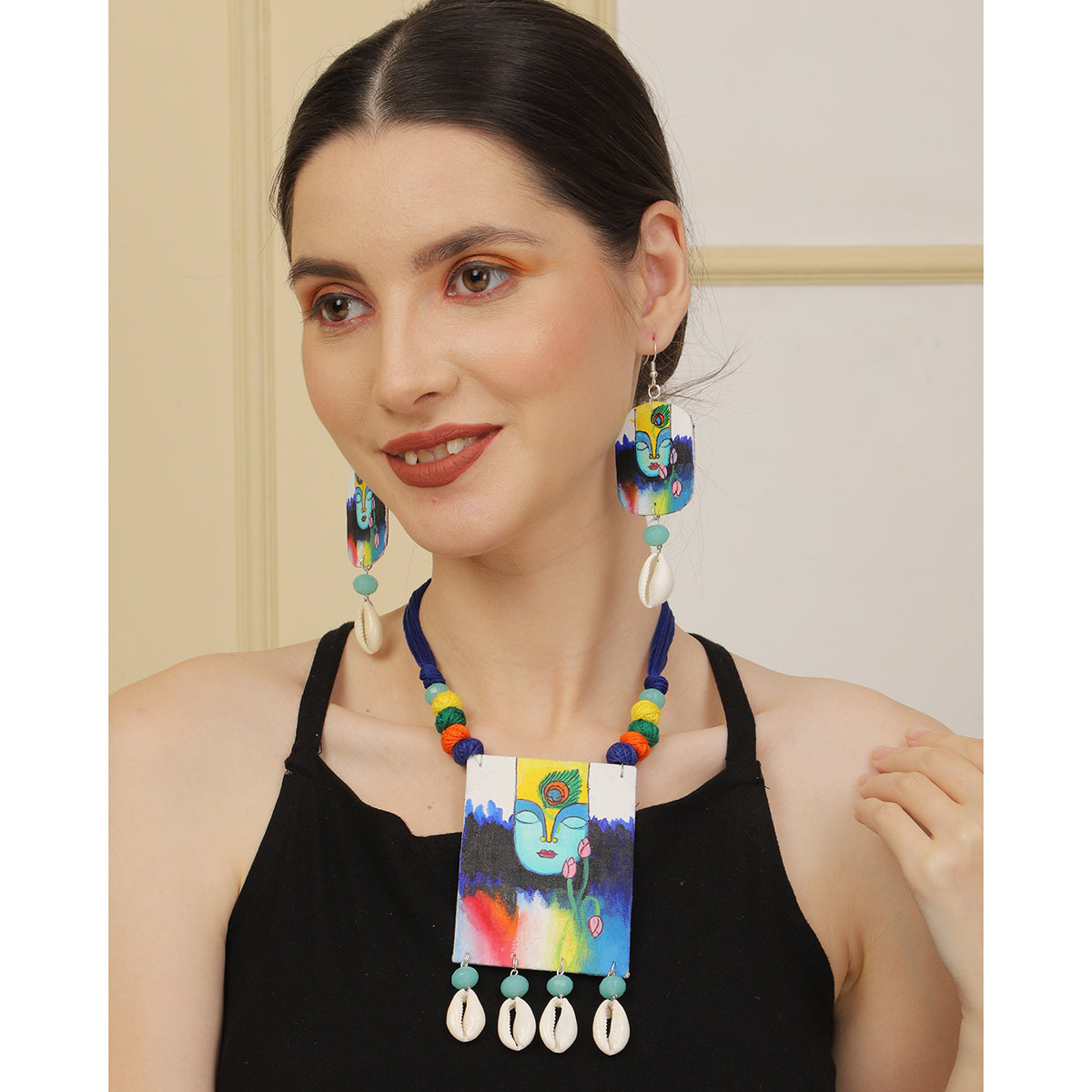 Yog Classic Multi Color Hand Painted (Necklace Set) HP-NP