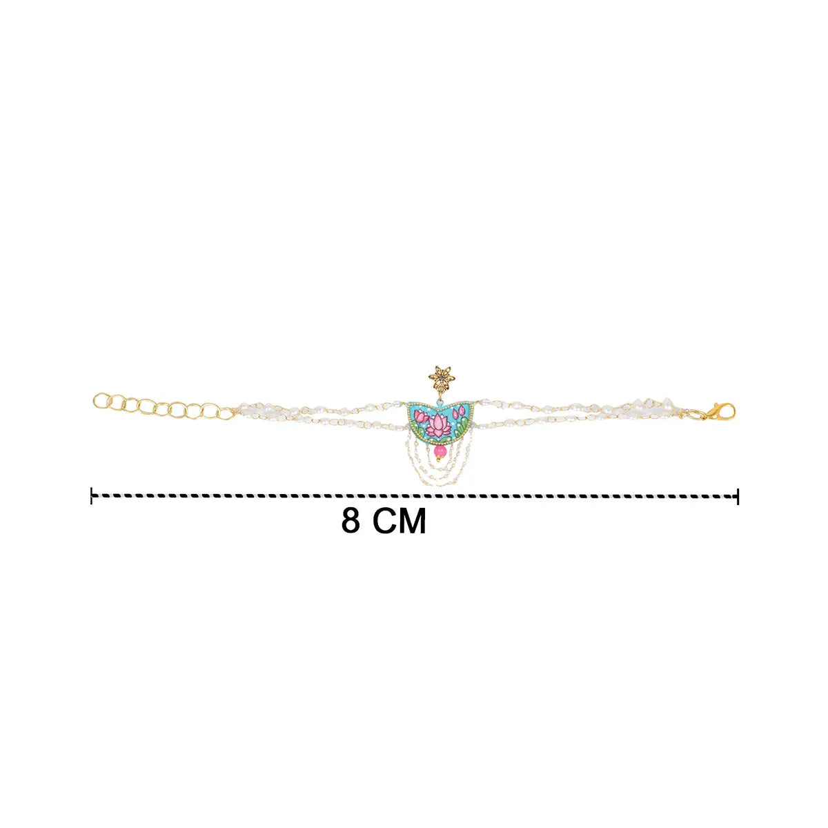Kaatyayani Teal Blue Classic Hand Painted Bridal Jewelry (Shaadi Set)