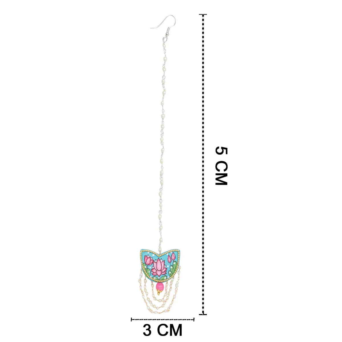 Kaatyayani Teal Blue Classic Hand Painted Bridal Jewelry (Shaadi Set)