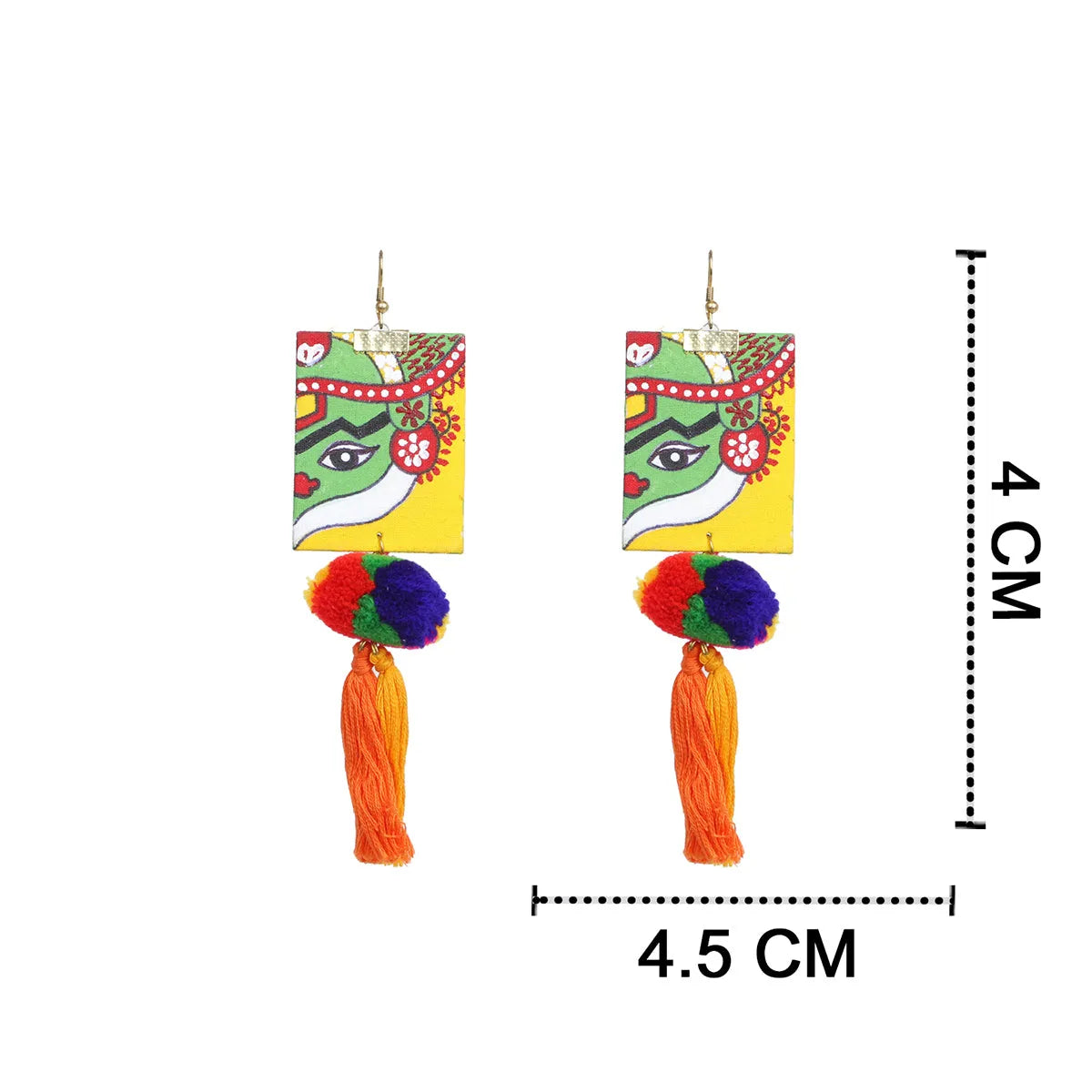 Nrityakala Traditional Multi Color Hand Painted Drop (Earrings) HP-ER-145