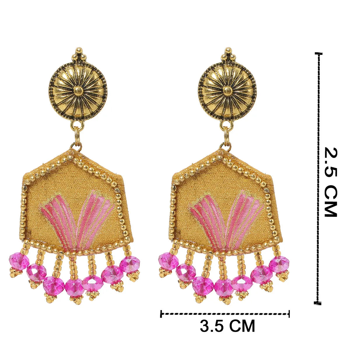 Candy Traditional Multi Color Hand Painted Drop (Earrings) HP-ER-035