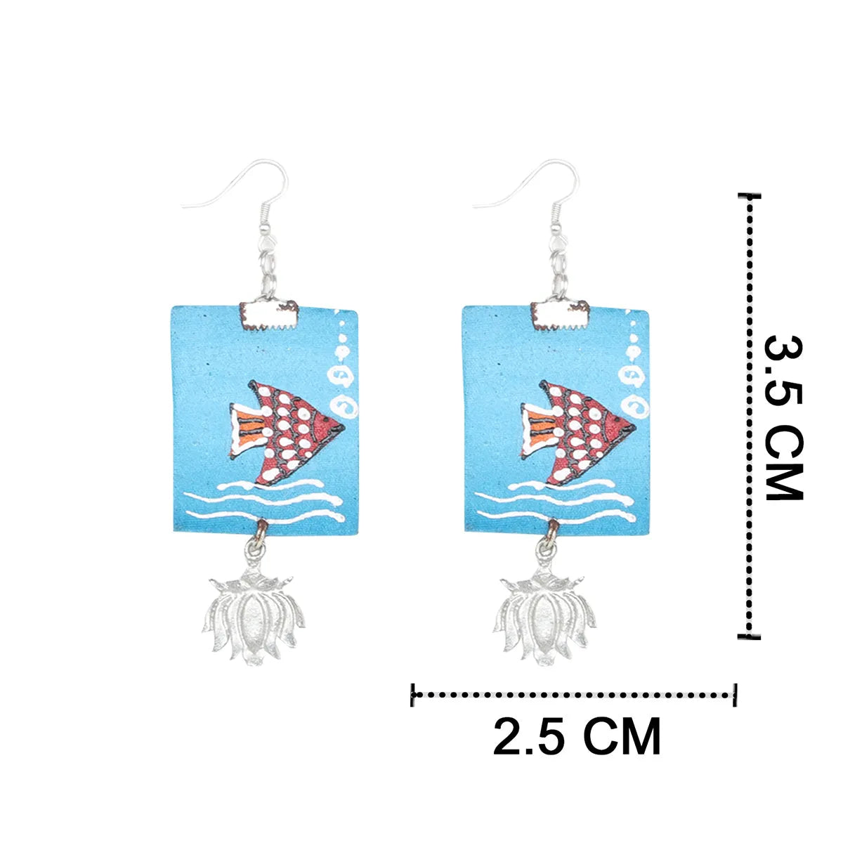 Aquarist Traditional Multi Color Hand Painted Drop (Earrings) HP-ER-016