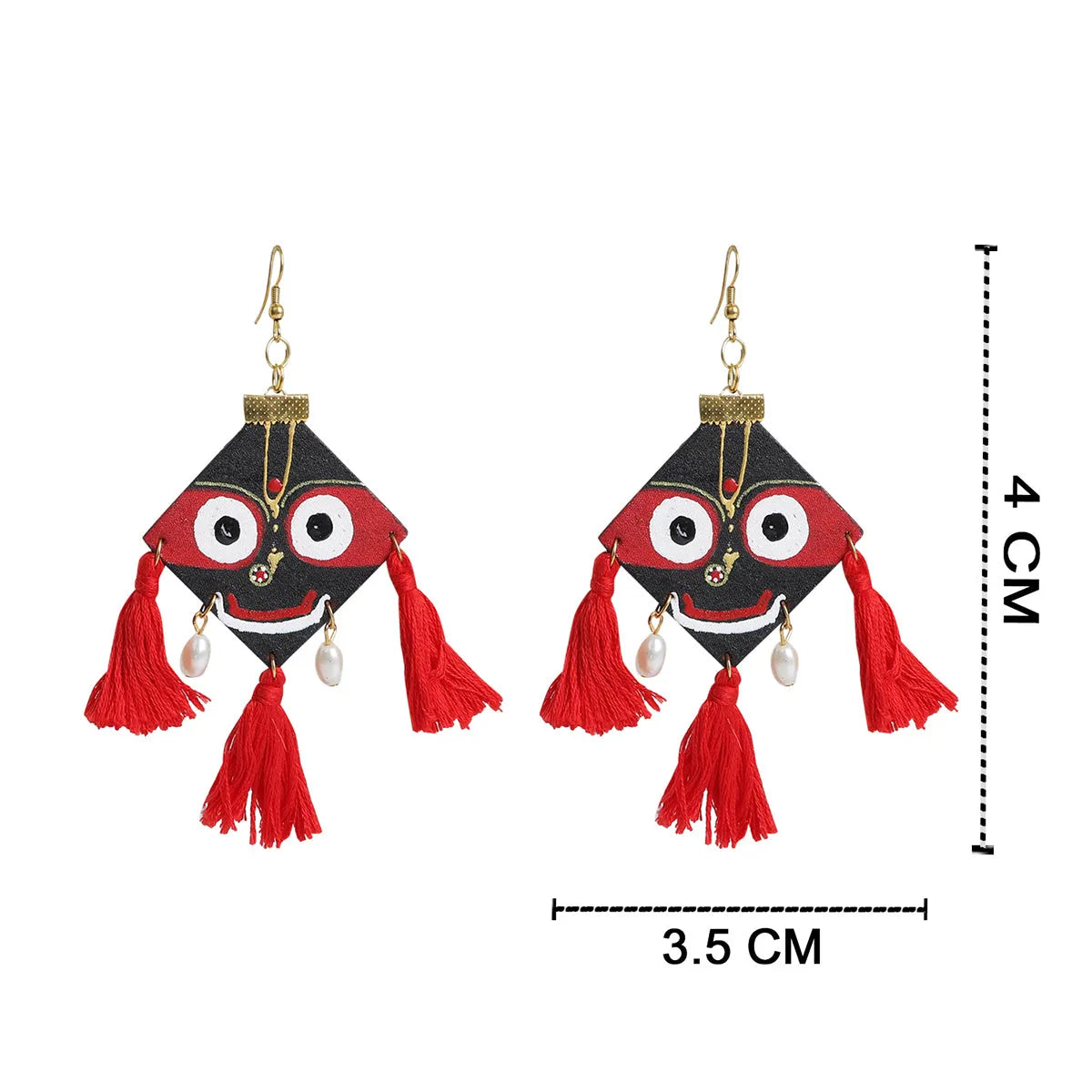 Hari Jagannath Traditional Multi Color Hand Painted Drop (Earrings) HP-ER-153