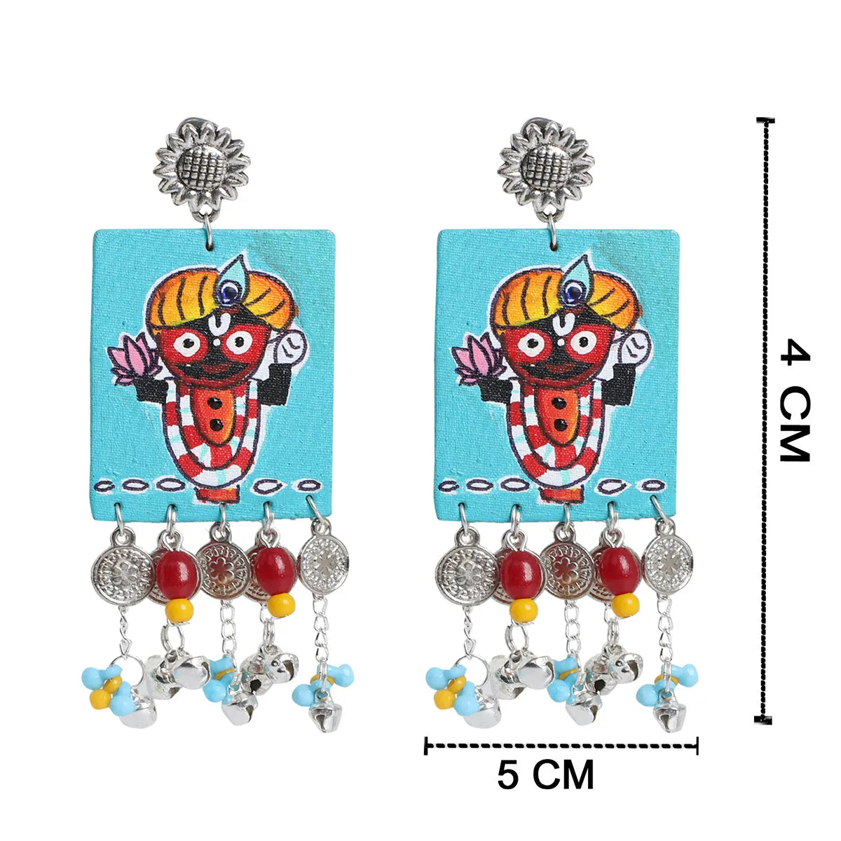 Damodar Puri Jagannath Traditional Multi Color Hand Painted Drop (Earrings) HP-ER-161